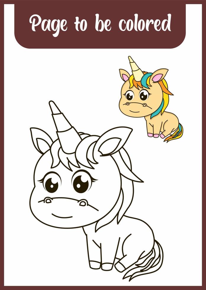 coloring book for kids. unicorn vector