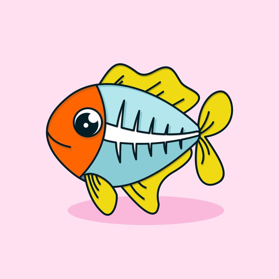 ilustrador de x con peces de rayos x vector