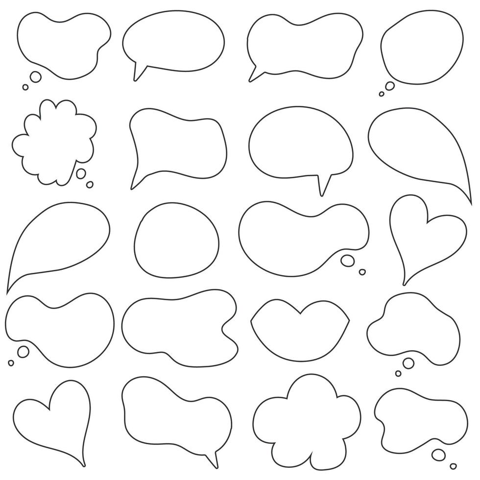 Empty speech bubble big set. Online chat clouds vector isolated on white background. Infographic elements for your design. Stock Vector Illustration