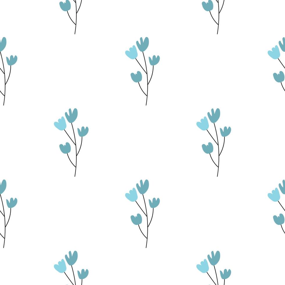 patrón floral vector transparente con flores. flor de primavera estilo infantil simple dibujado a mano. bastante ditsy para tela, textil, papel pintado. papel digital en fondo blanco