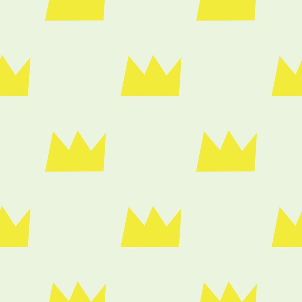 Cute yellow crown. Vector doodle  seamless pattern of  drawing.Childish design for baby clothes, bedding, textiles, print, wallpaper.