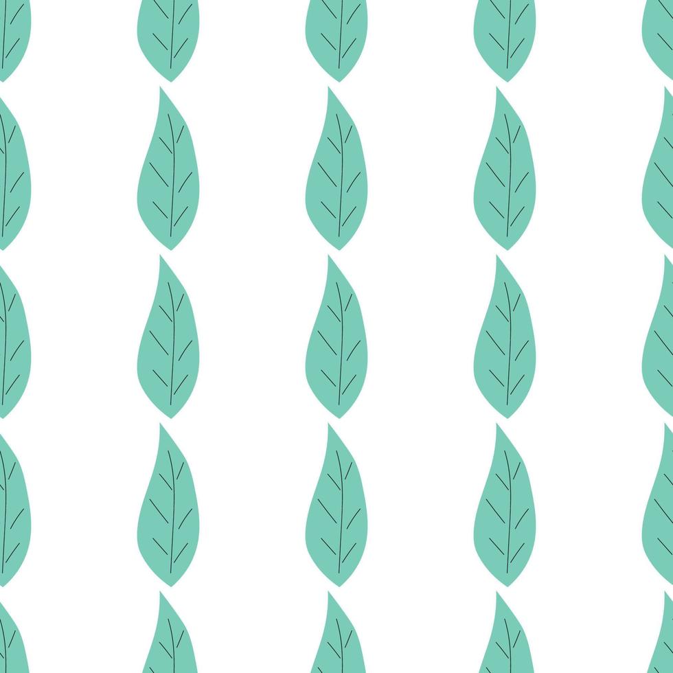 Leafs seamless pattern. Vector hand drawn botanical illustration. Pretty scandi style for fabric, textile, wallpaper. Digital paper in white background