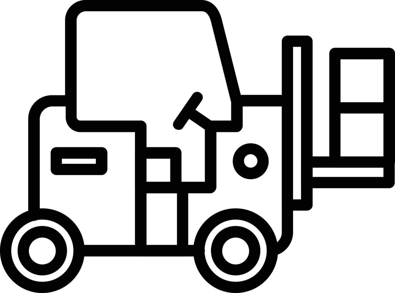 Forklift Vector Line Icon