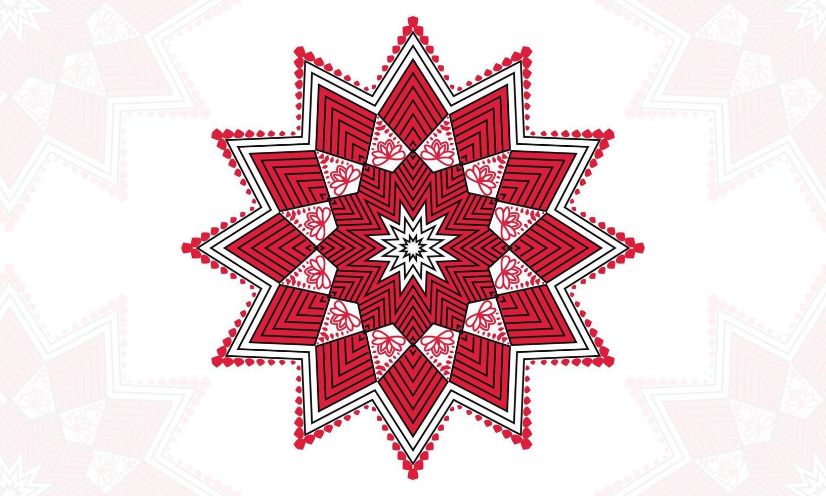 Snowflake ornament mandala design. geometric pattern decoration design. vector
