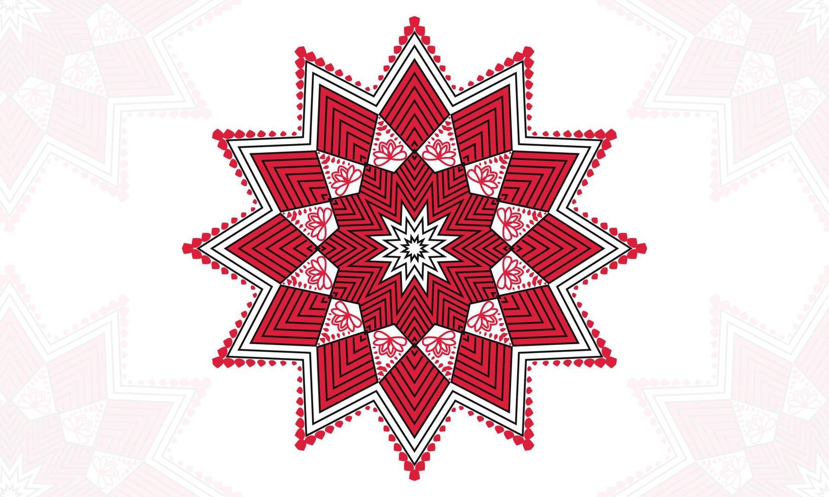 diseño de mandala de adorno de copo de nieve. diseño de decoración de patrones geométricos. vector