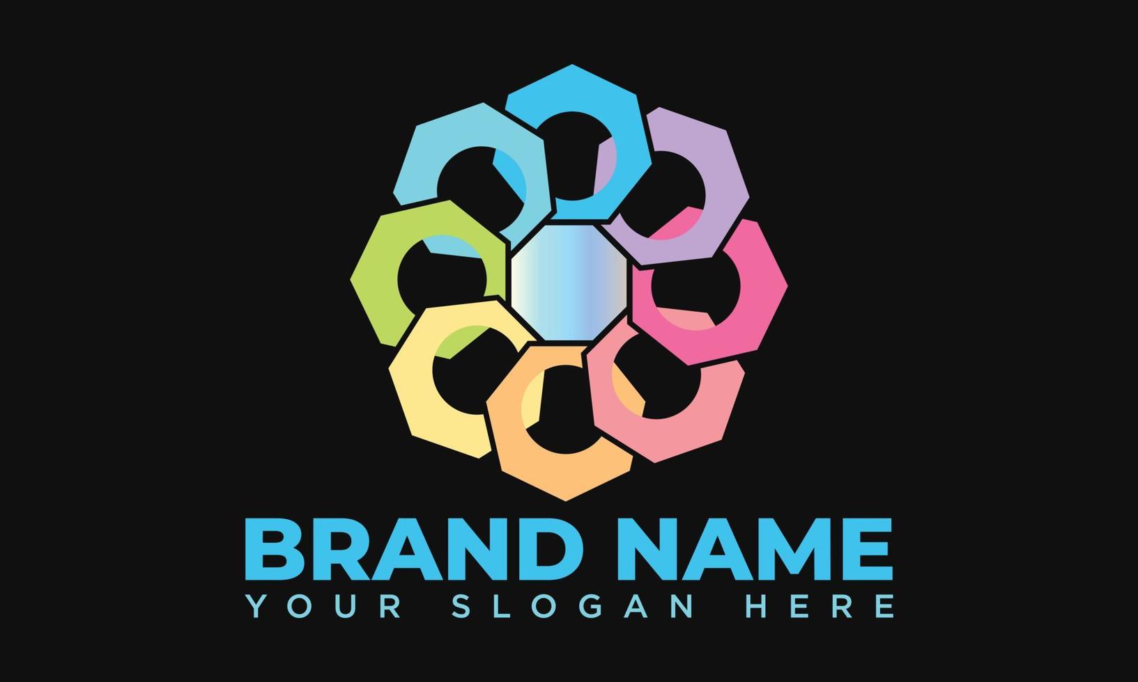 logotipo de color pastel geométrico o diseño de icono o aplicación. logotipo de color vector