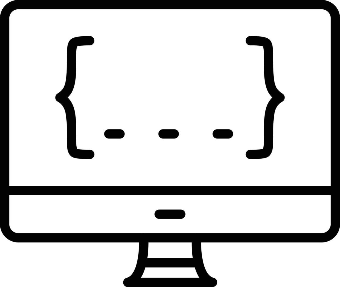 Monitor Screen Vector Line Icon