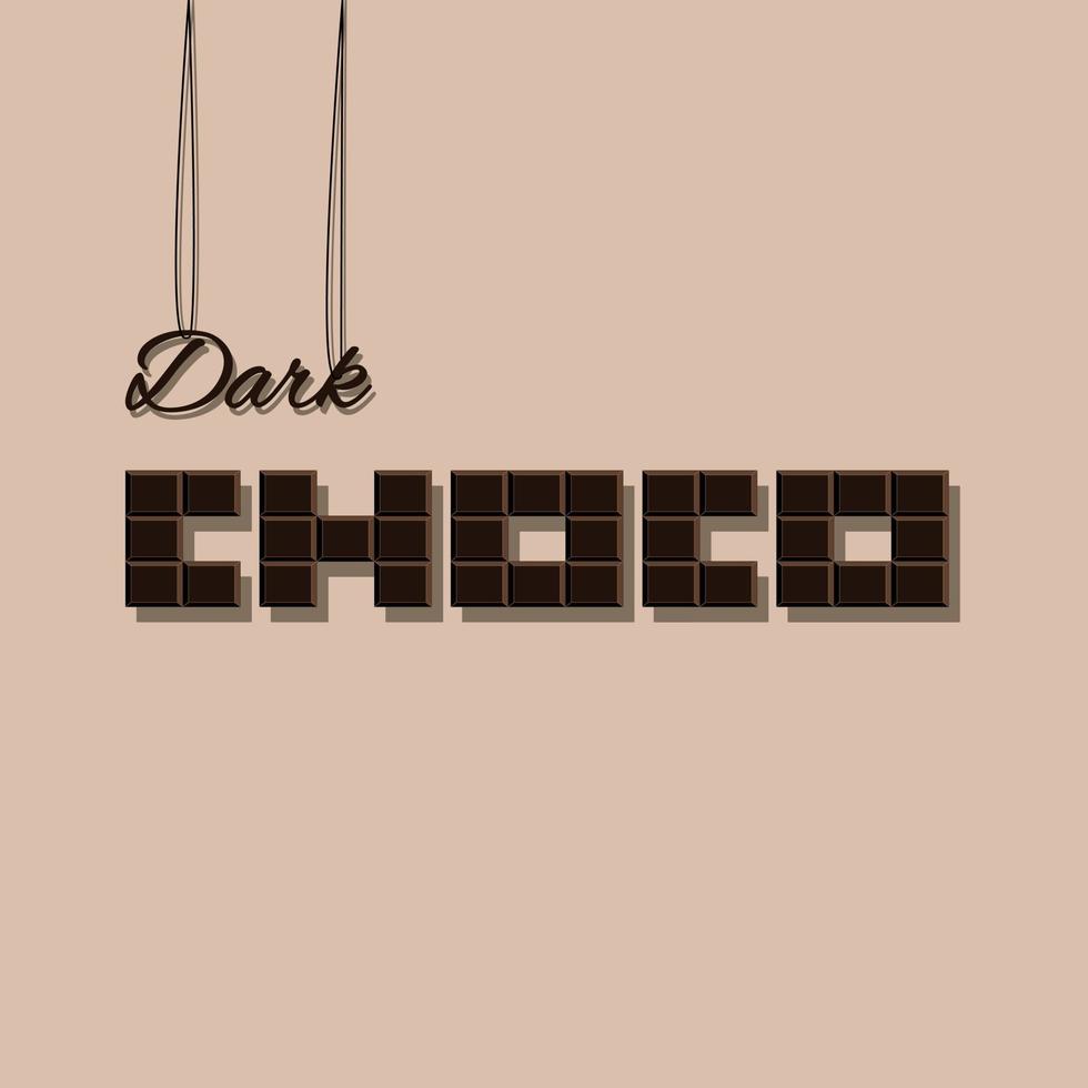 etiqueta de chocolate oscuro vector