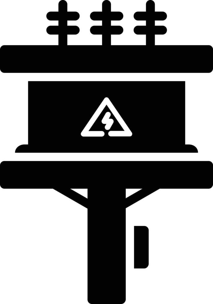 icono de vector de glifo de torre de transformador