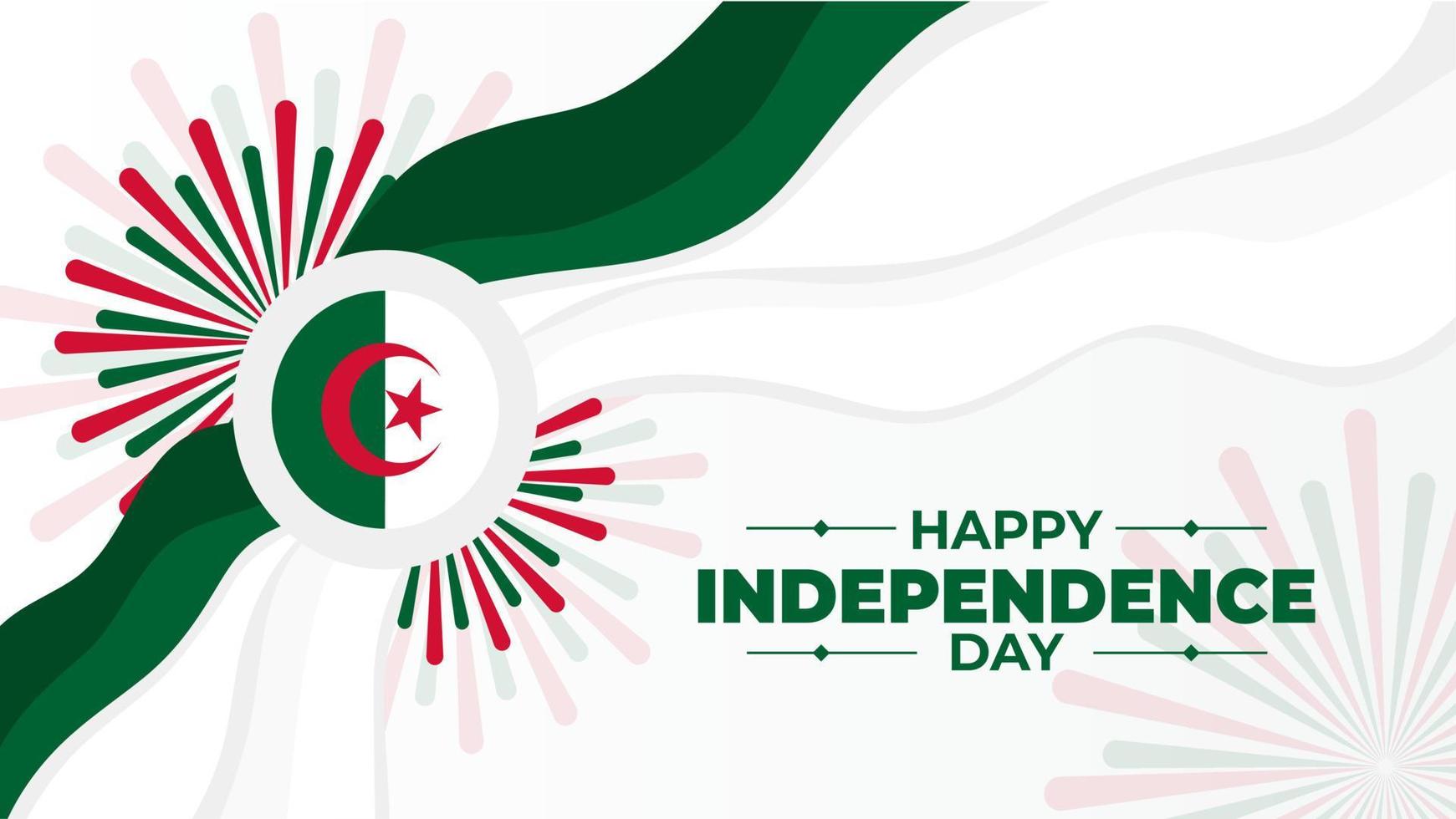 Algeria Algerian independence day template banner post design, flag country theme vector