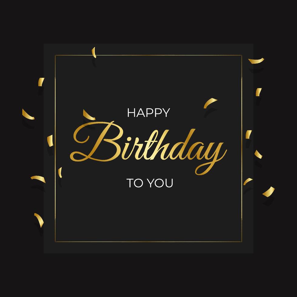 Happy birthday lettering with golden letters vector