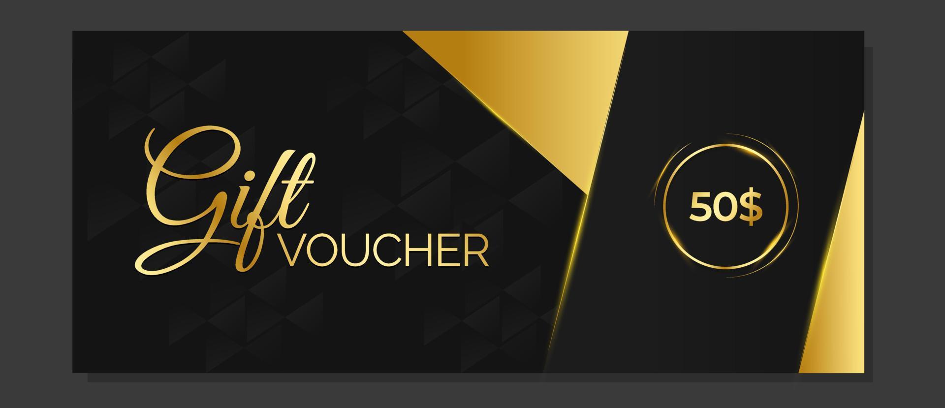 Gradient golden gift voucher banners vector