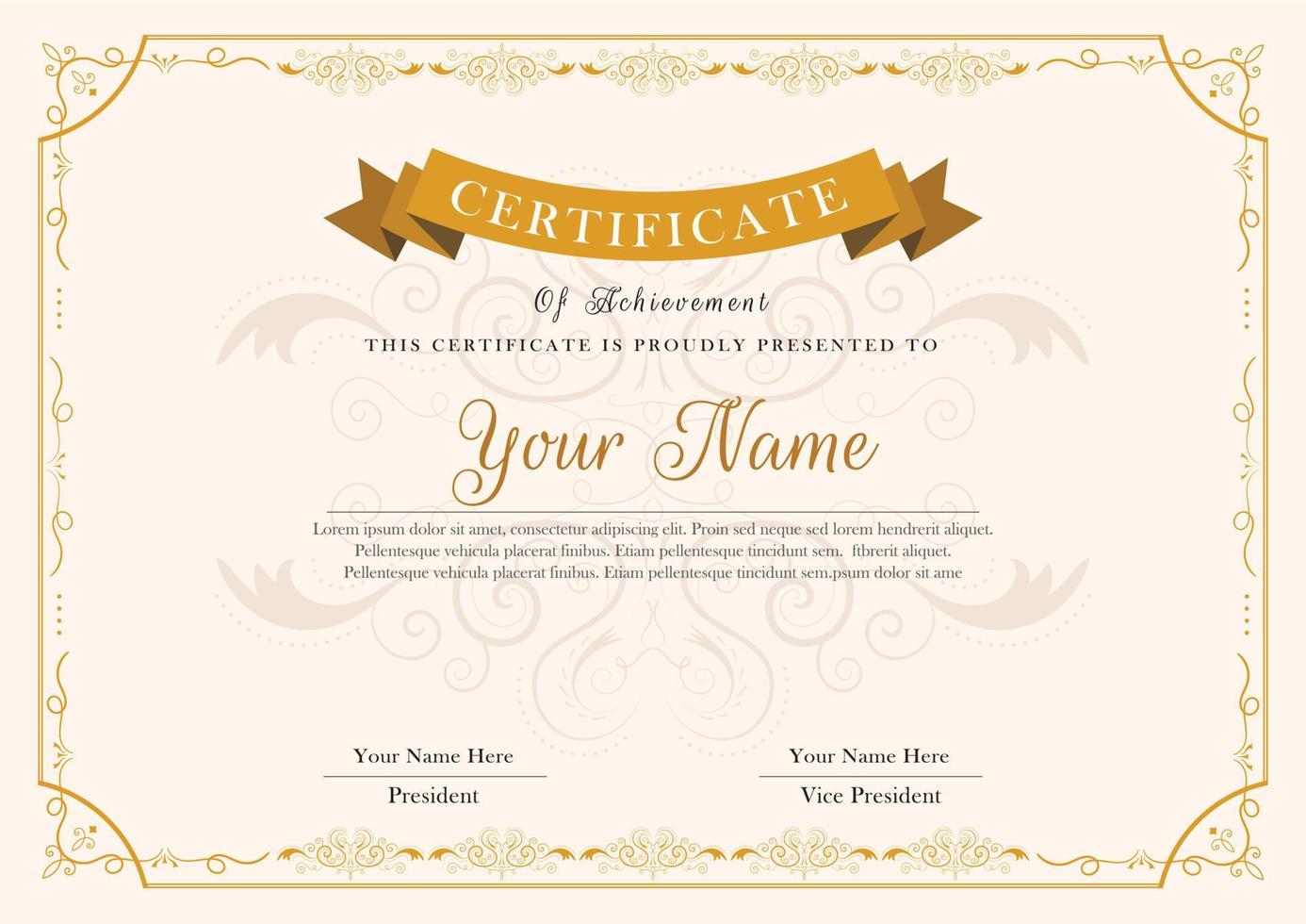 Vintage appreciation certificate template vector
