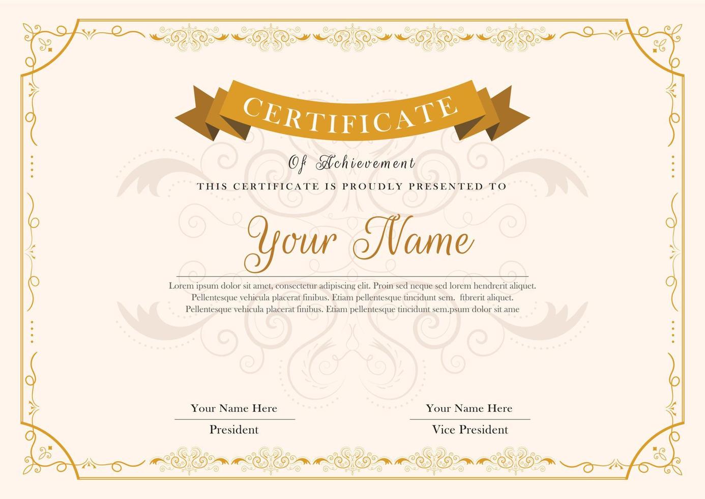 Vintage appreciation certificate template vector