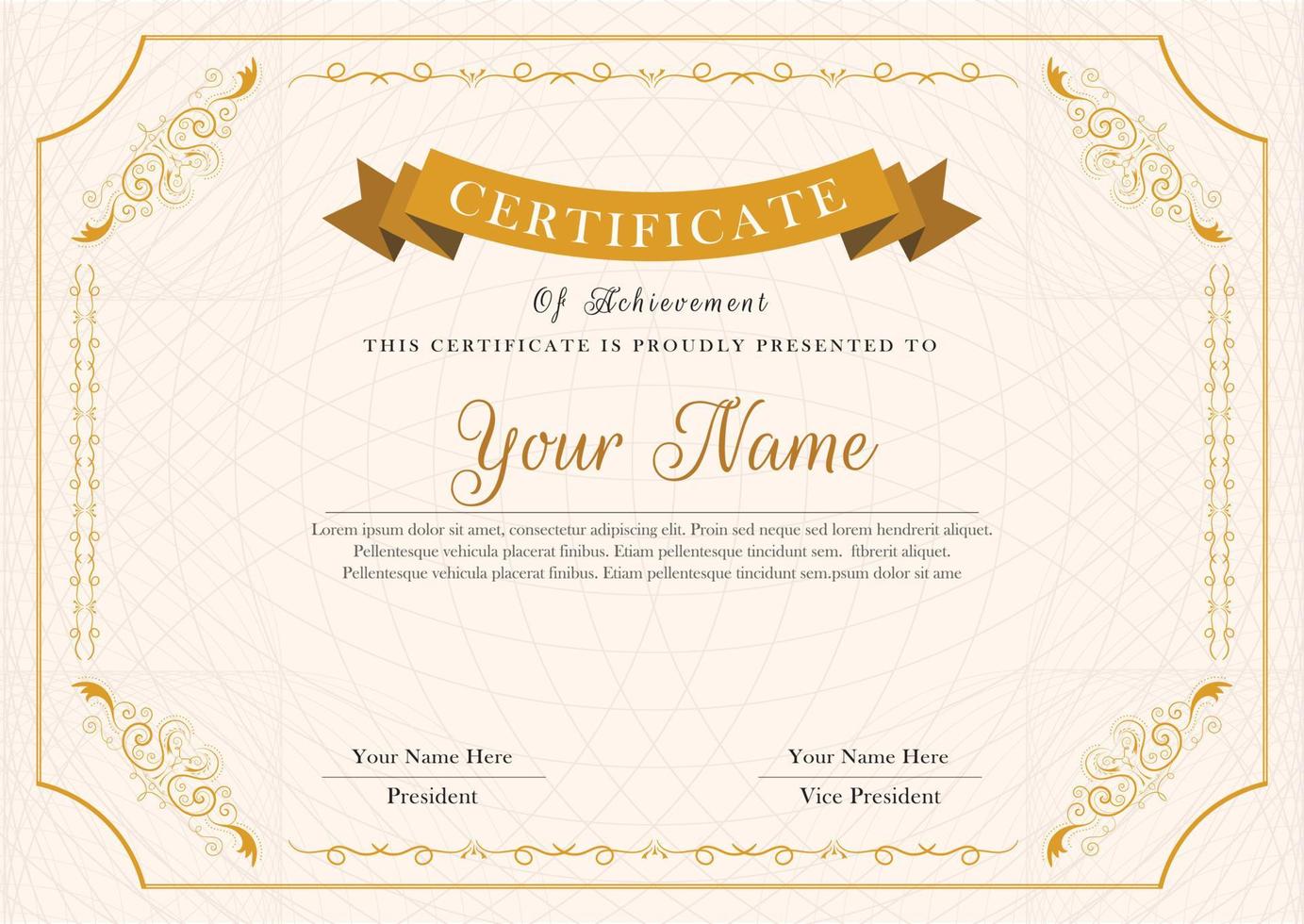 Elegant certificate template vector