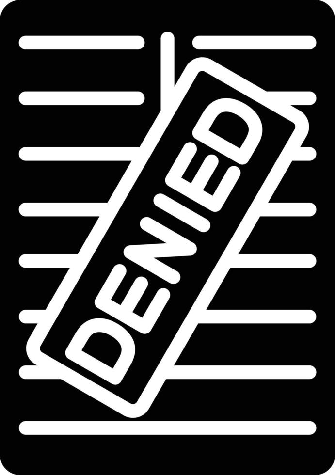 Denied Glyph Icon vector