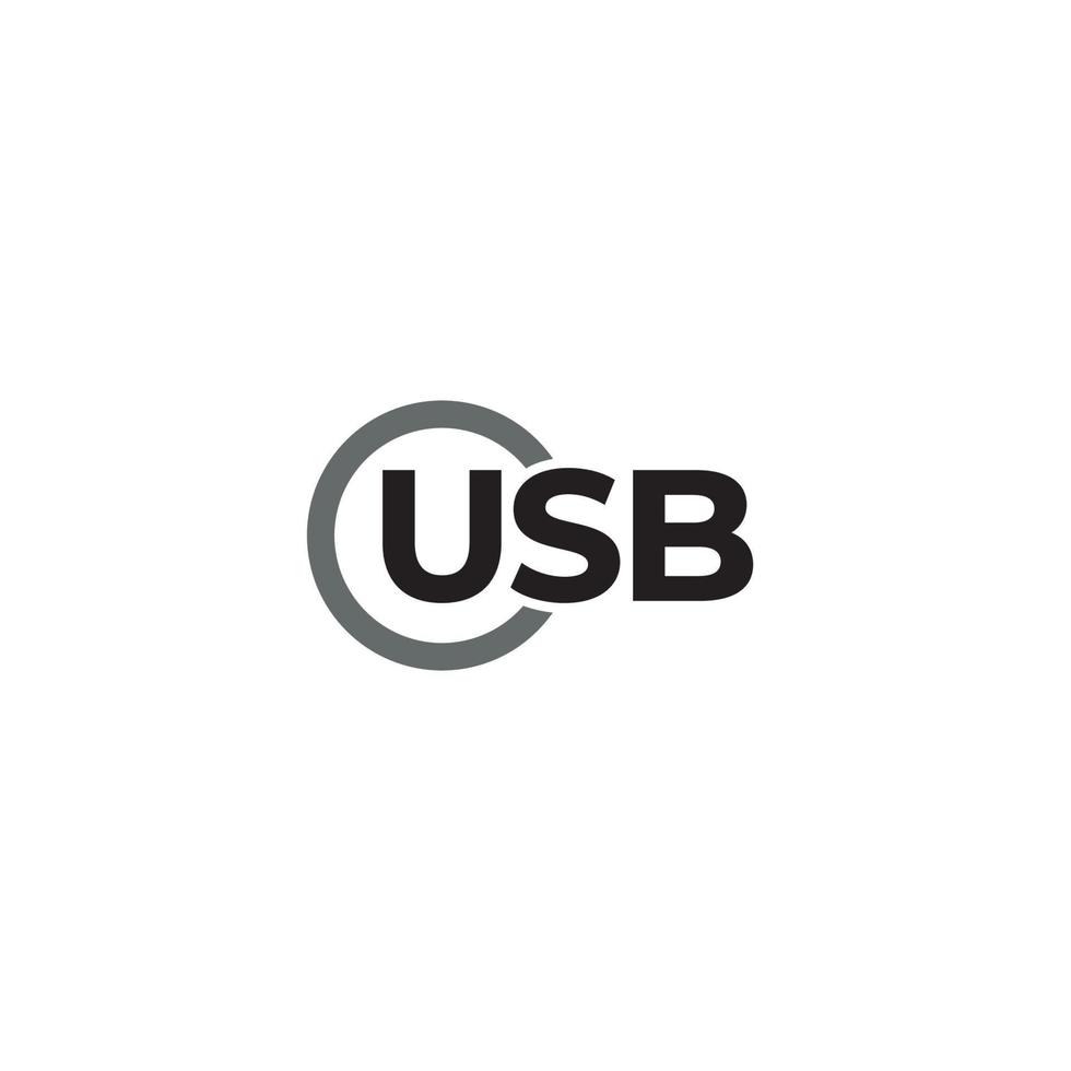 diseño de logotipo o icono de letra usb vector