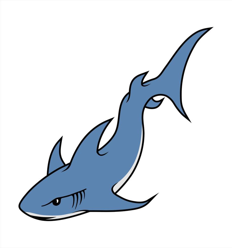 Blue shark illustration vector