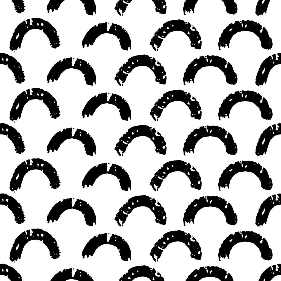 Seamless geometric pattern with stripes. Grunge ink dirty texture. Black paint dry brush stripes. Abstract wallpaper design. Print for fabric, textile vector