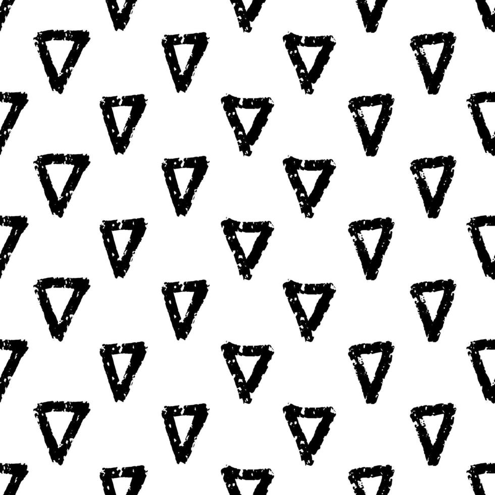 Seamless geometric pattern with stripes. Grunge ink dirty texture. Black paint dry brush stripes. Abstract wallpaper design. Print for fabric, textile vector