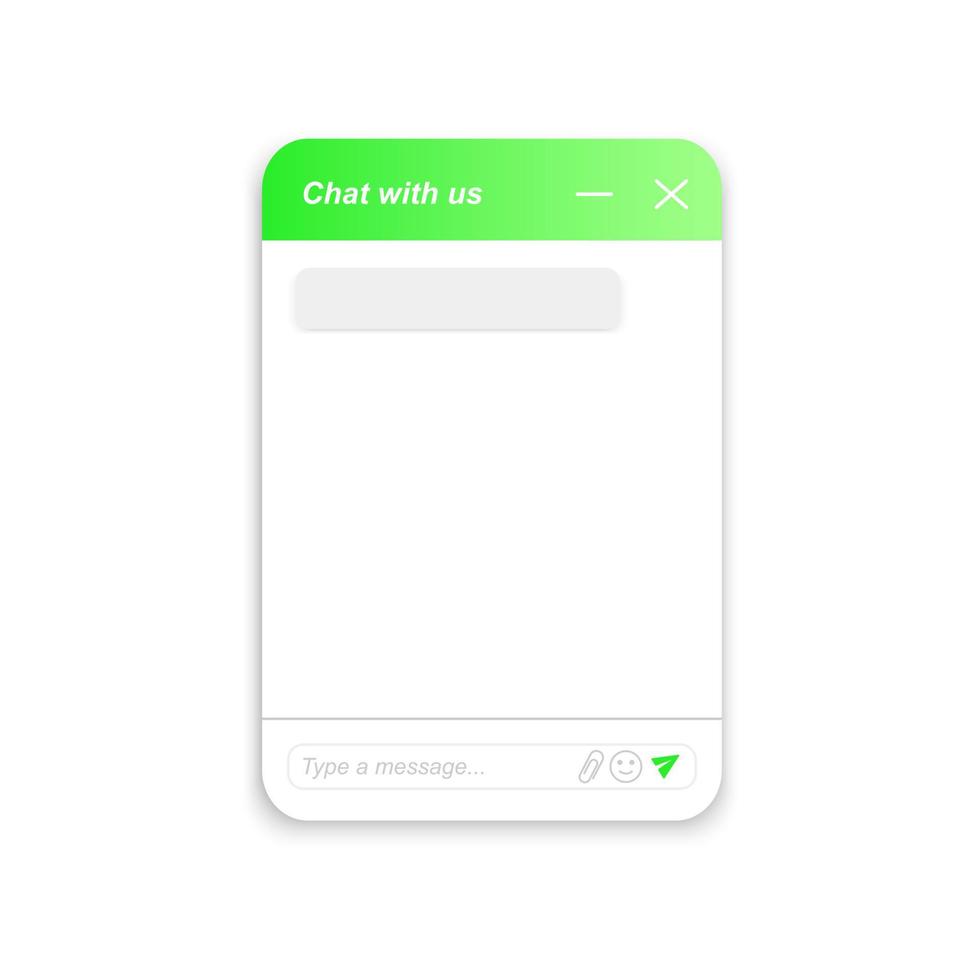 Mobile messenger app interface. Chatbot window design. Life chat customer service form. Virtual assistant bot template vector