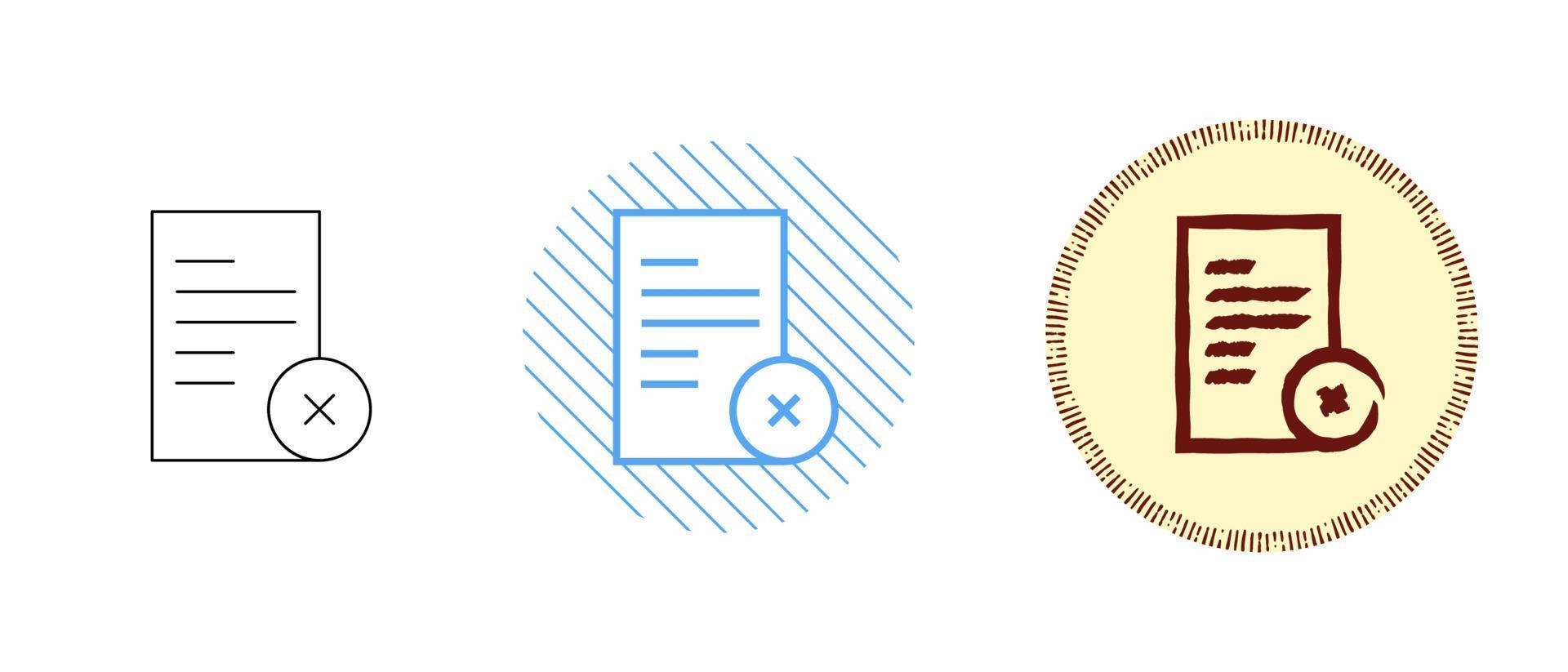 This is a set of contour and color icons of the examination form vector