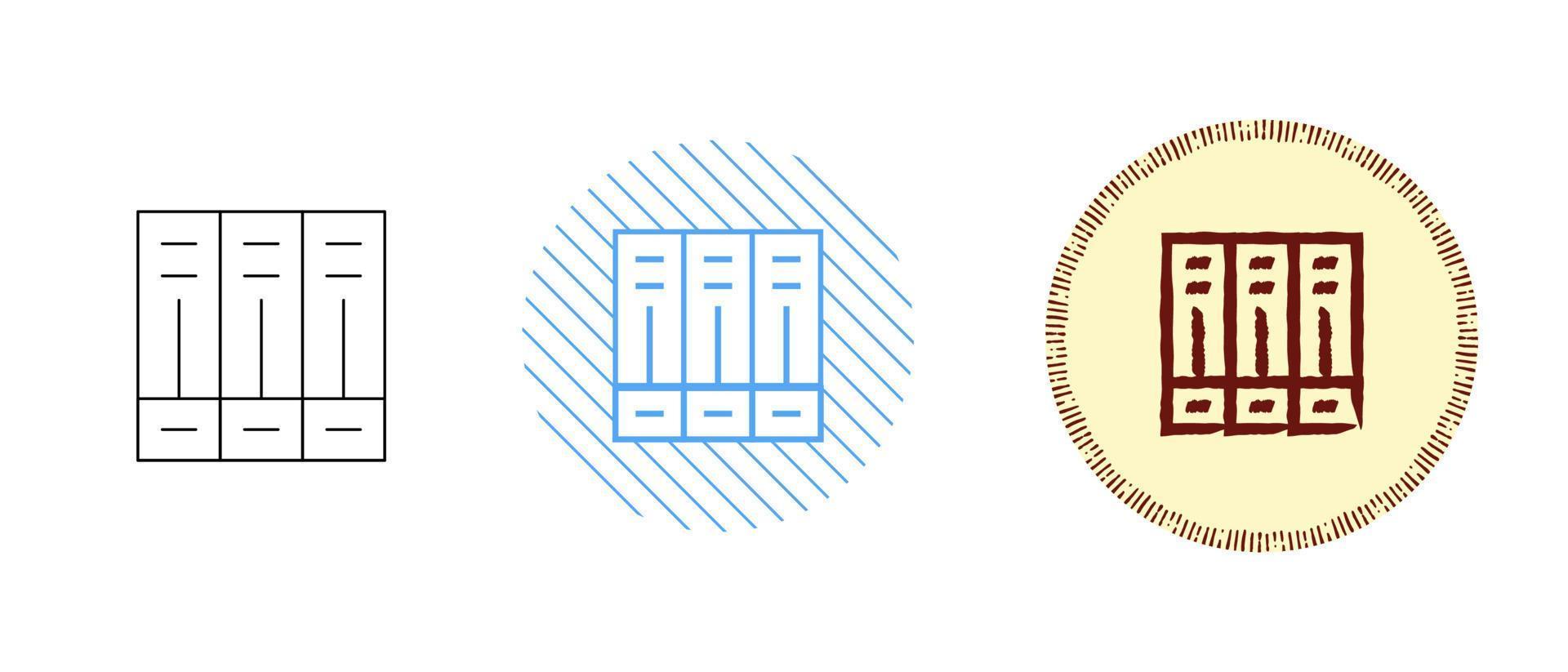 This is a set of contour and color icons of paper folders vector
