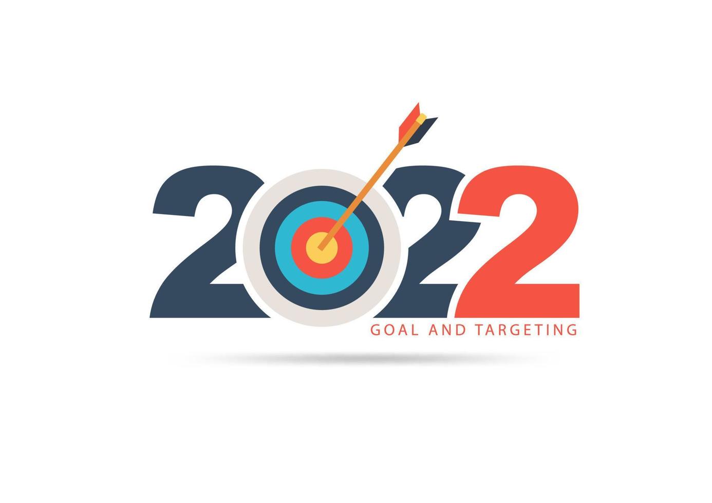 Logo 2022 new year with creative target market ideas concept design, Vector illustration modern layout template