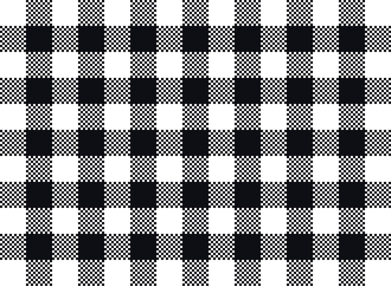 Vector plaid seamless pattern design black and white lumberjack buffalo