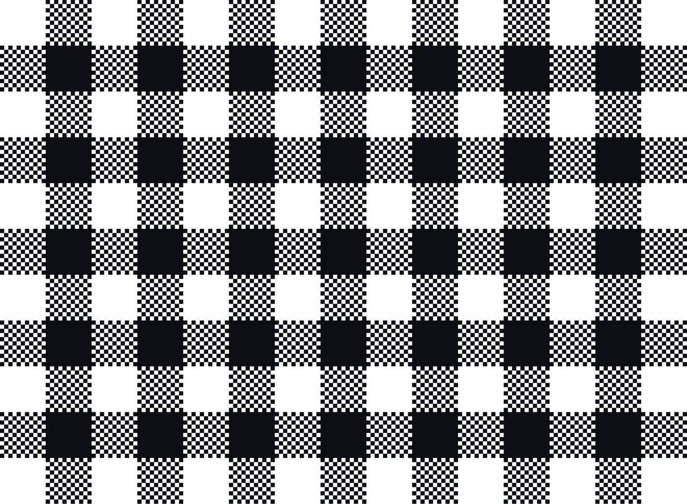 Vector plaid seamless pattern design black and white lumberjack buffalo