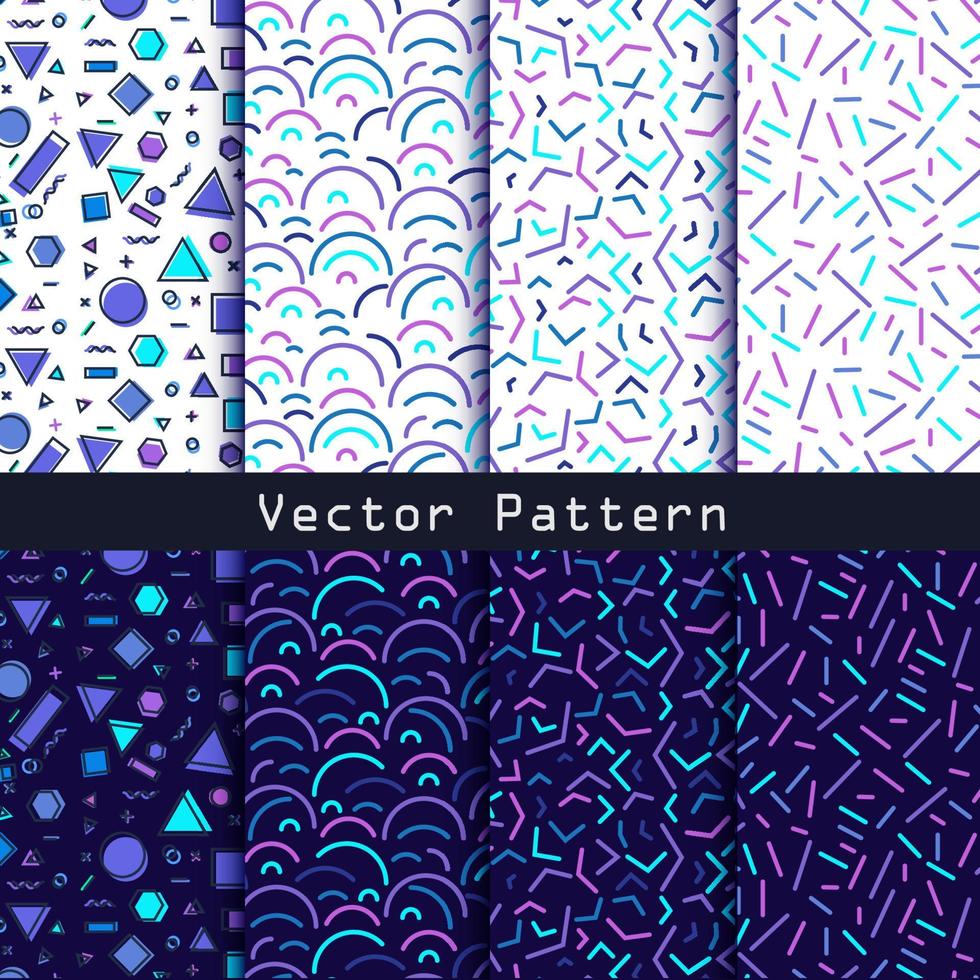 Vector geometric memphis style. hipster fashion design pattern