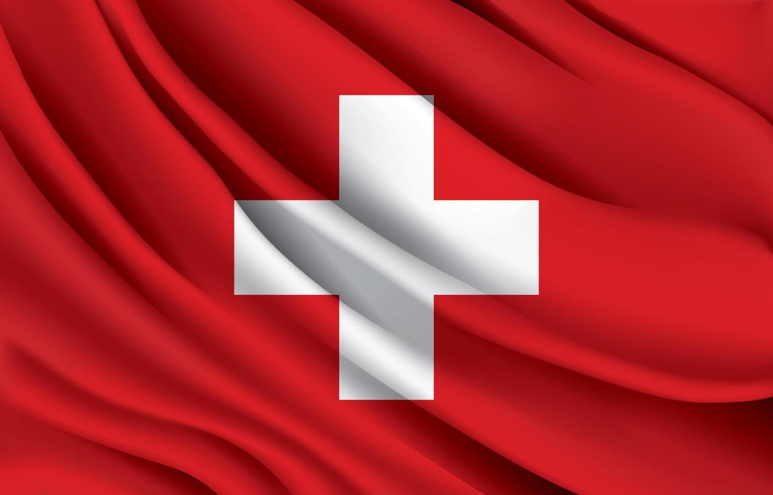 bandera nacional suiza ondeando ilustración vectorial realista vector