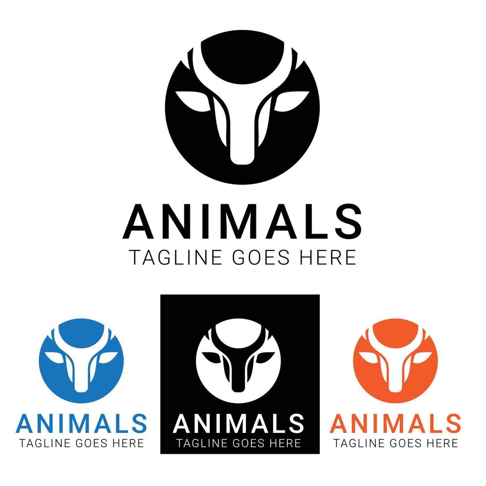 Deer Head Animals Logo Template vector