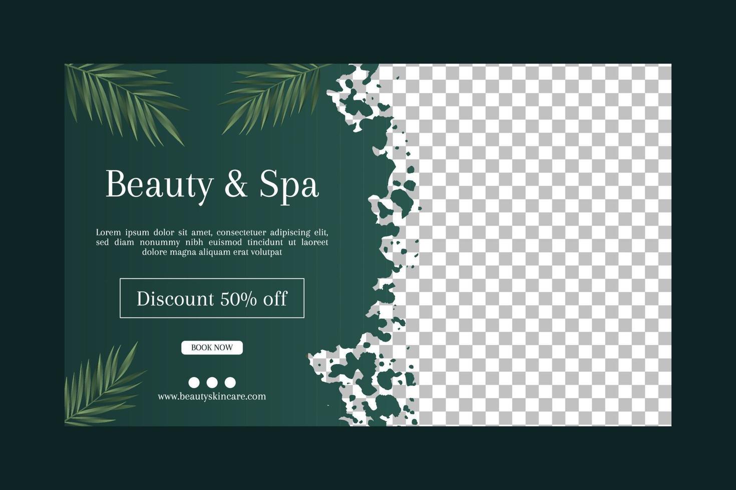 plantilla de publicación de redes sociales de banner de belleza y spa vector