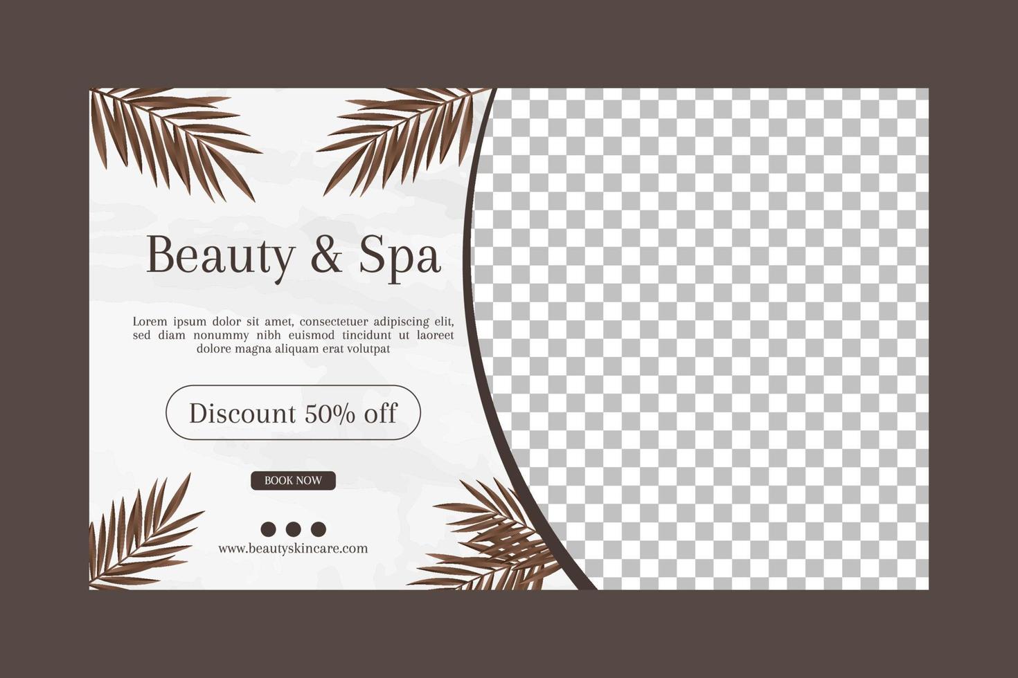 Beauty and spa banner social media post template vector