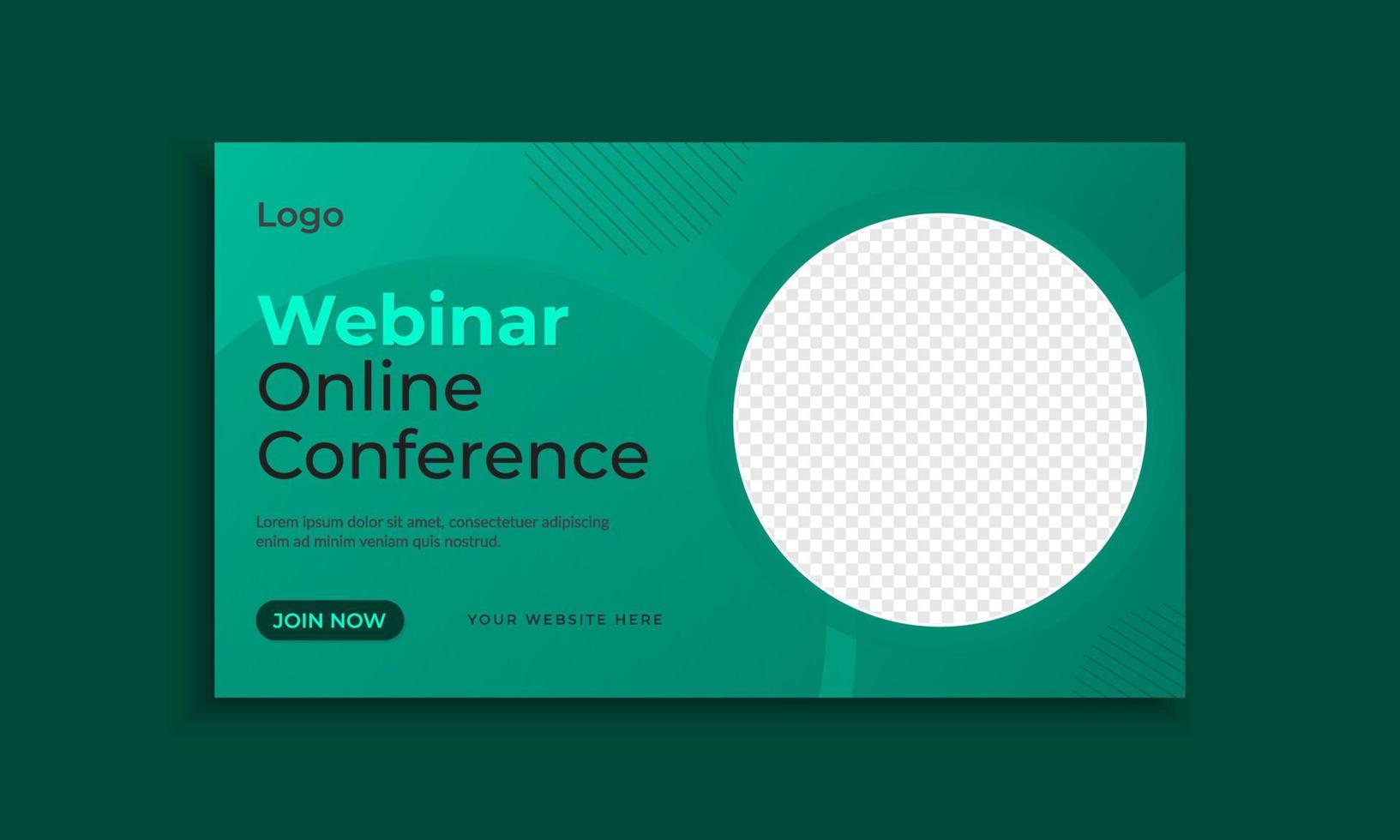 diseño de plantilla de banner web de conferencia de seminario web de negocios en línea vector