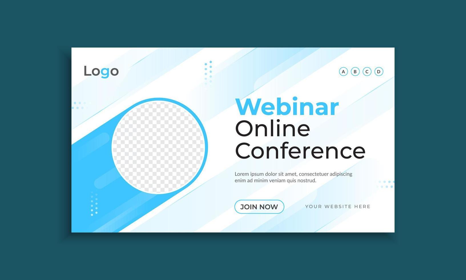 Online business webinar conference web banner template vector