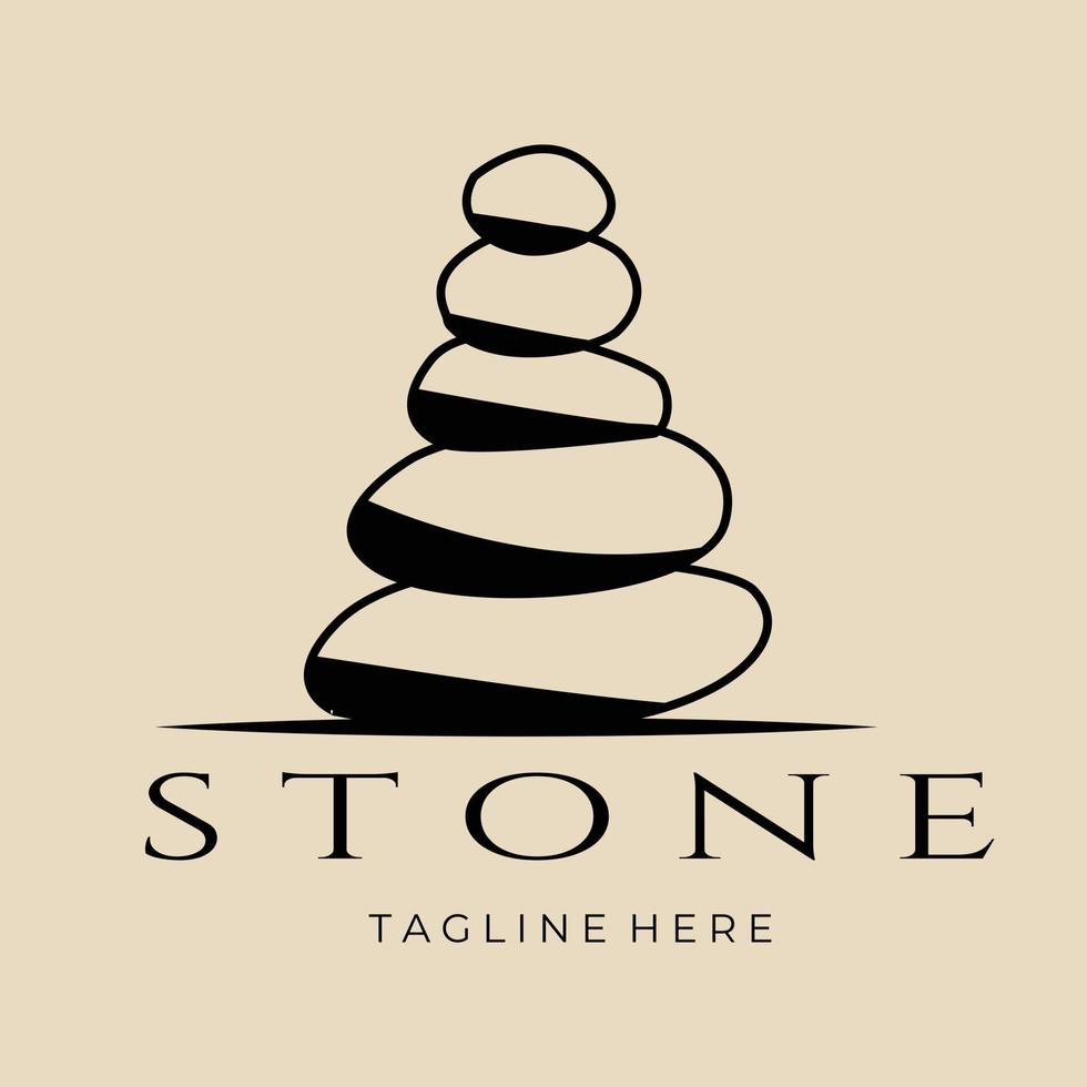 logotipo de piedra, diseño de plantilla de icono, con ilustración de vector de emblema
