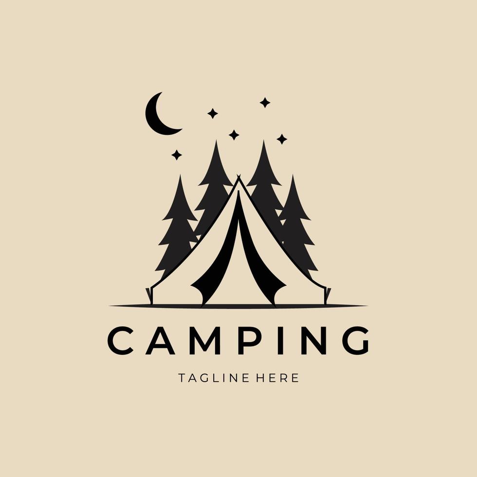 camping vintage logo, icon and symbol, with emblem vector illustration design