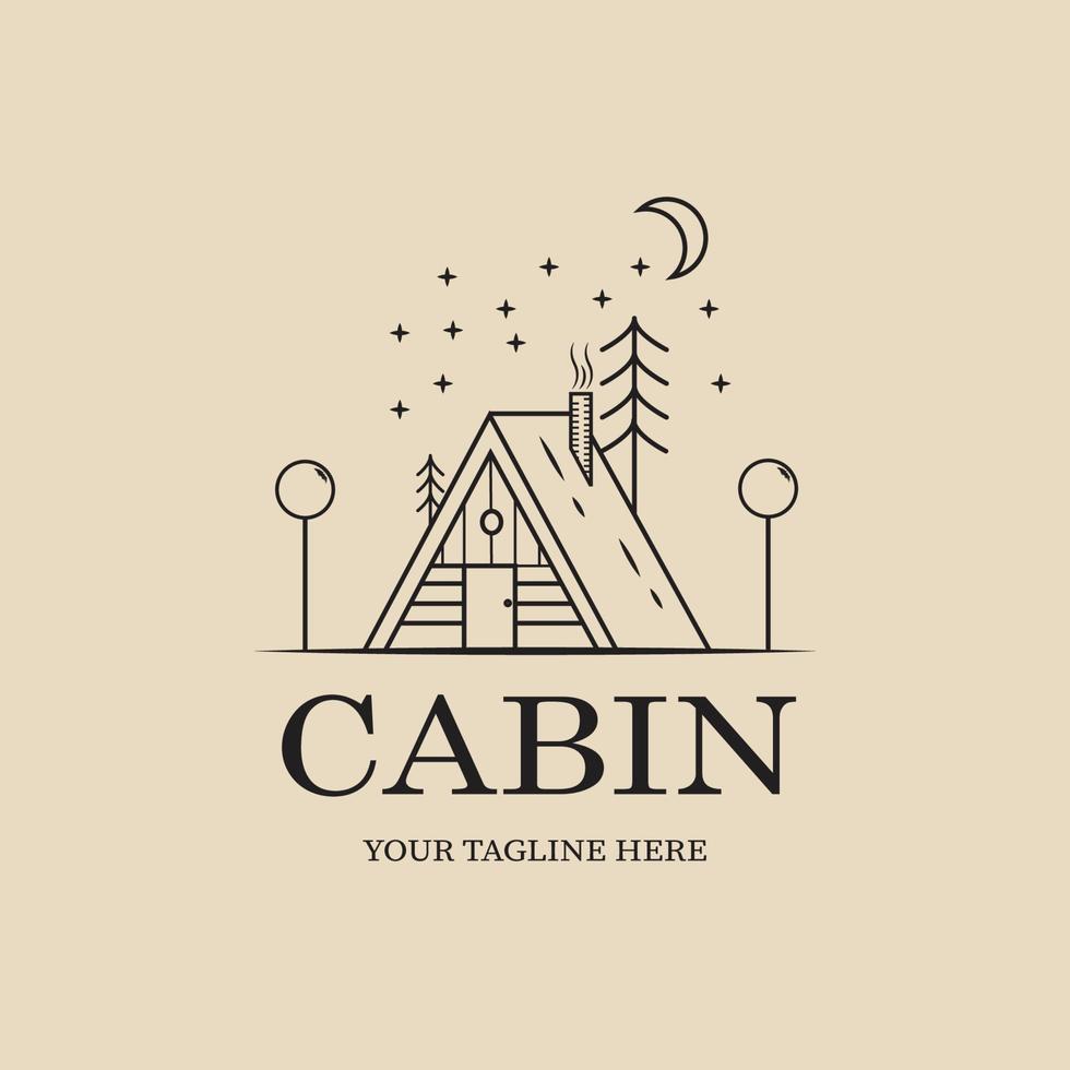 cabin linear logo, icon and symbol, vector illustration design