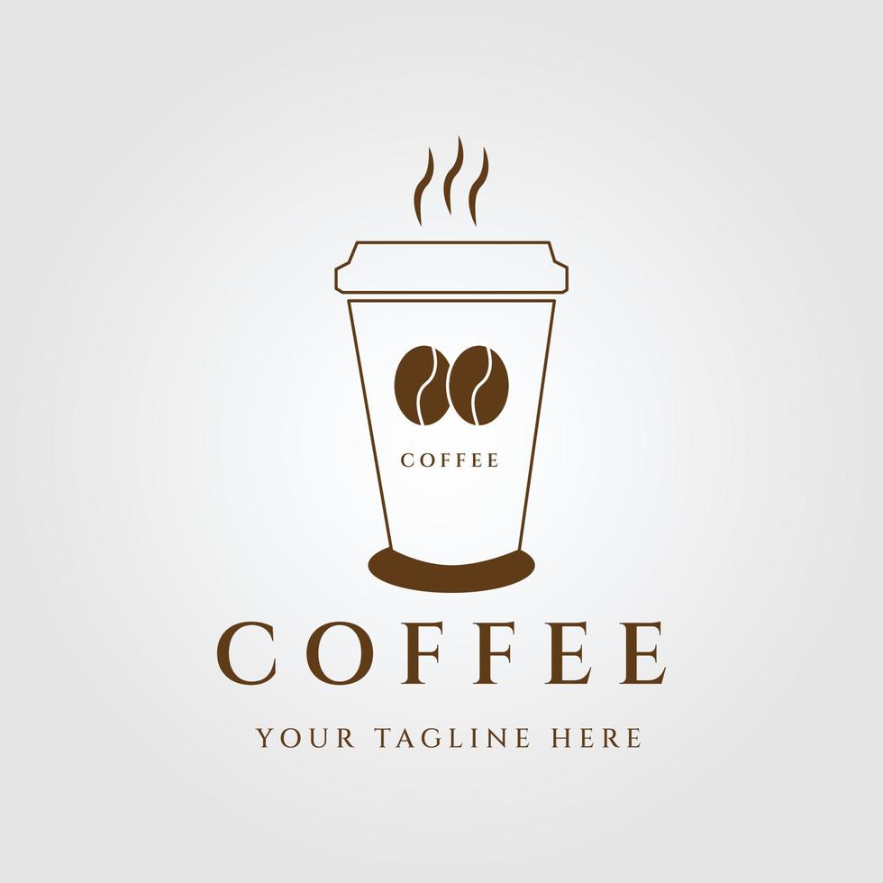 café línea arte logotipo, icono y símbolo vector ilustración diseño