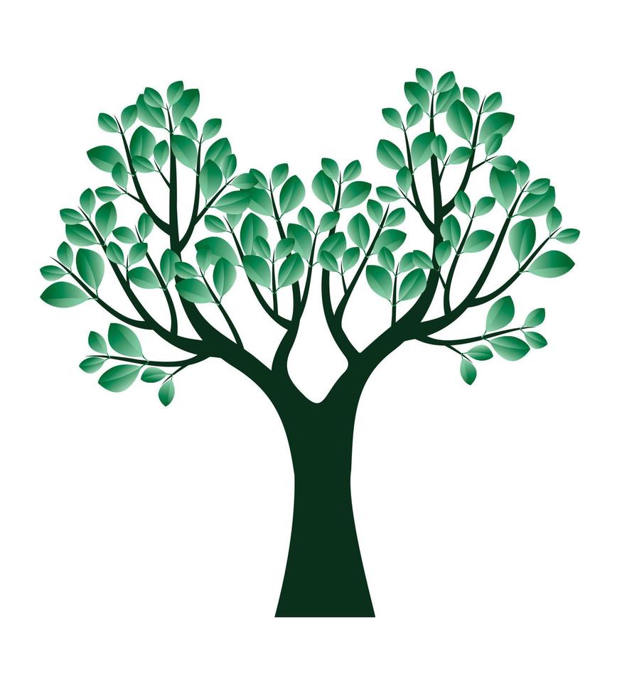 Green spring Tree. Vector Illustration.