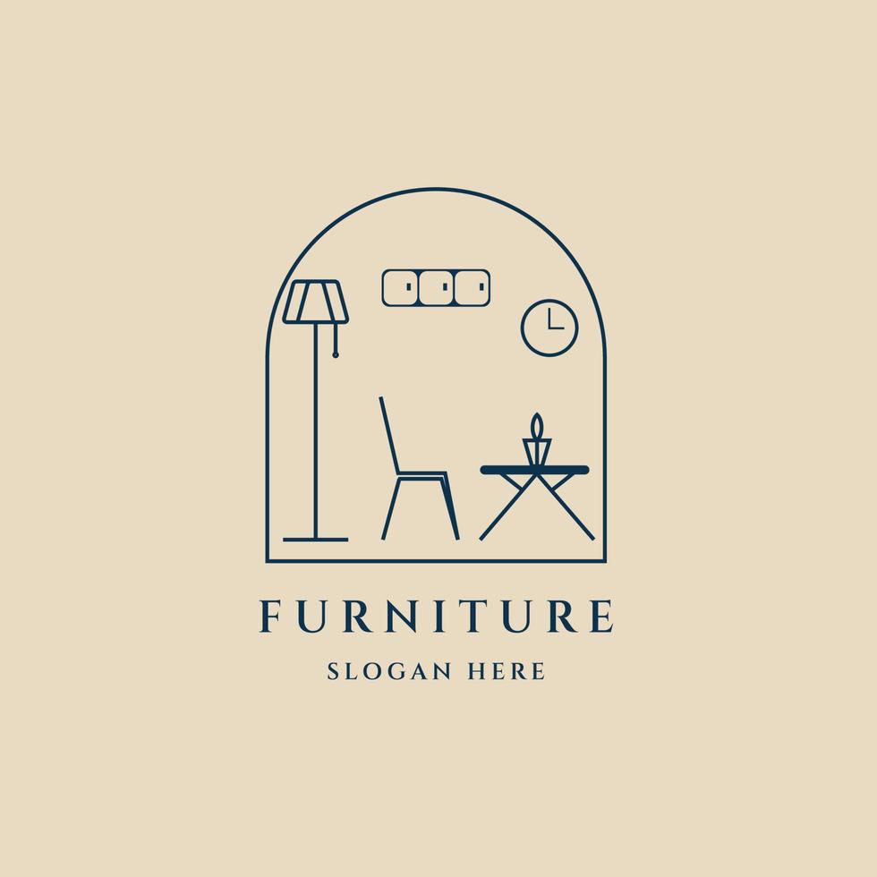 furniture line art logo, icon and symbol, with emblem vector ...