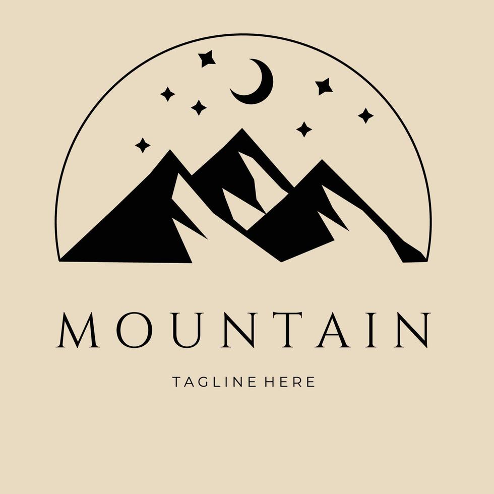 logotipo de montaña, diseño de plantilla de icono, con ilustración de vector de emblema