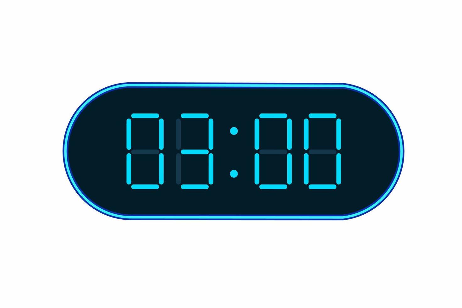 ilustración vectorial plana de un reloj digital que muestra 03.00 . ilustración de alarma con diseño de número digital. icono de reloj por hora, reloj, señales de alarma vector