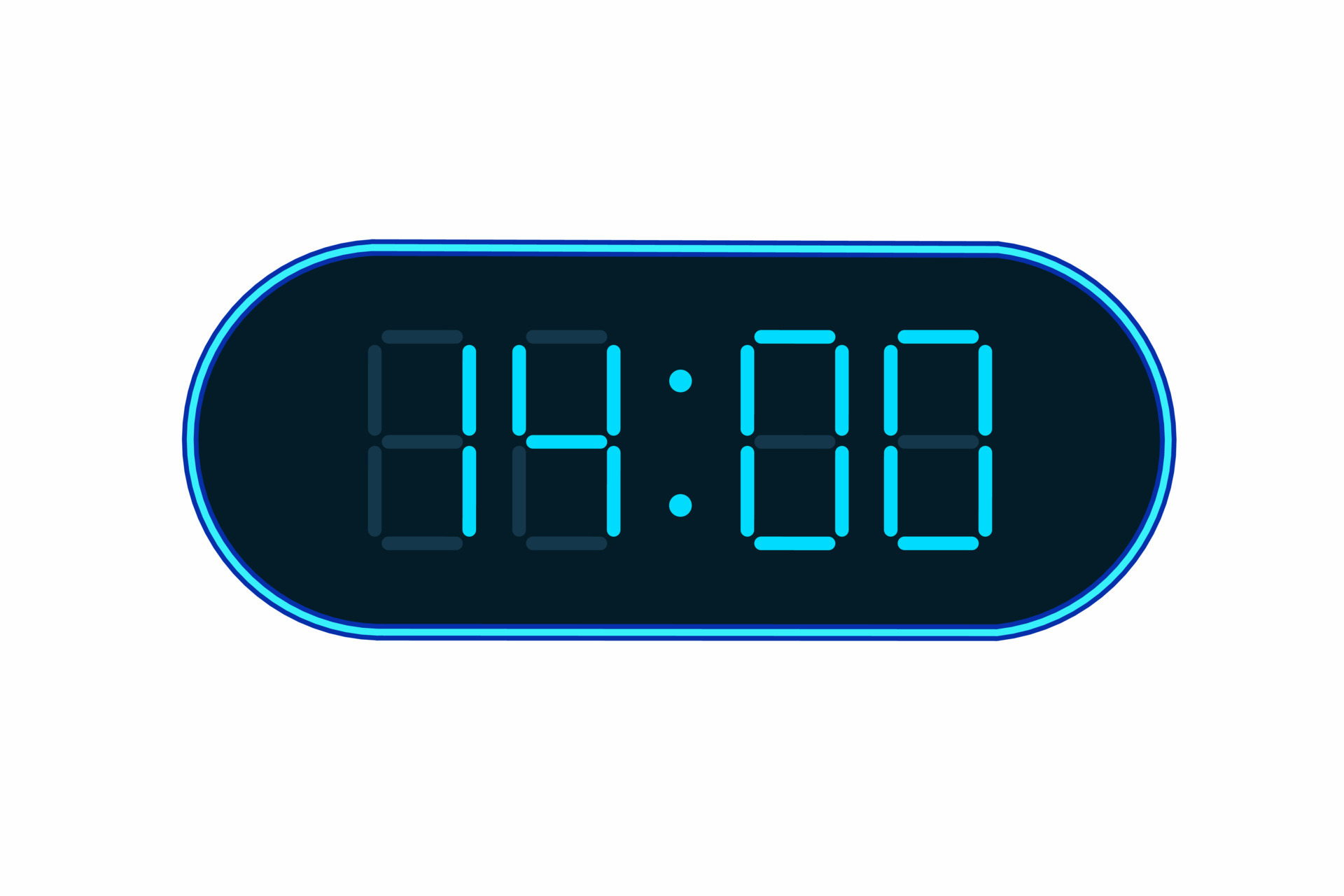 Vector Flat Illustration Of A Digital Clock Displaying 14 00 vector-flat-illustration-of-a-digital-clock-displaying-14-00