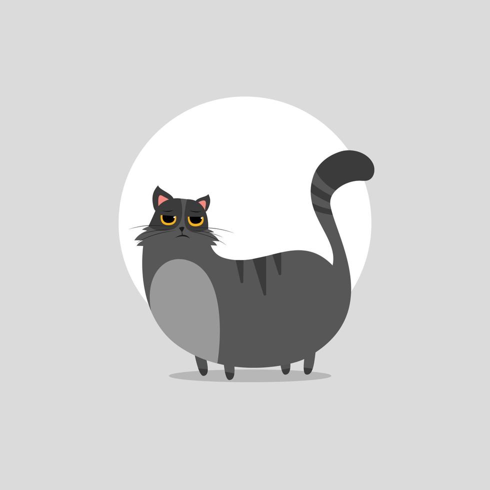 lazy cat logo premium vector