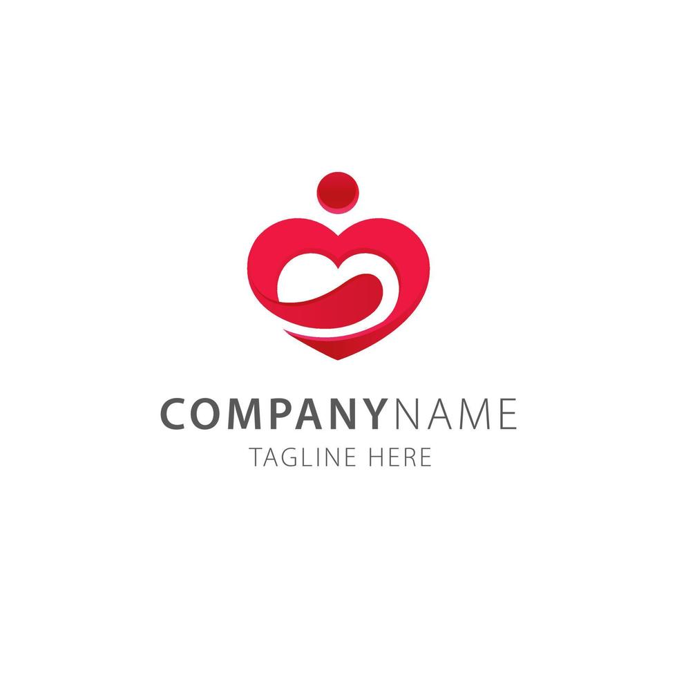 People love red heart logo vector