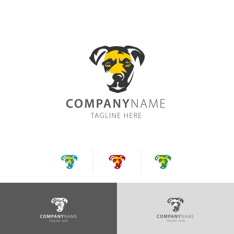 Ilustración de vector de logotipo premium de cazador de perros