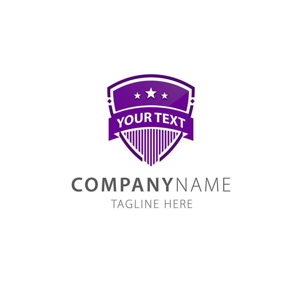 emblem shield purple logo vector